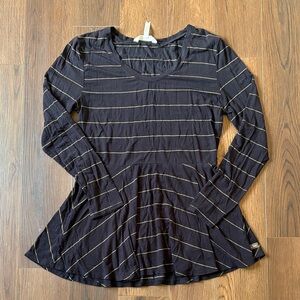 Matilda Jane Black and Gold Striped Long Sleeve Top